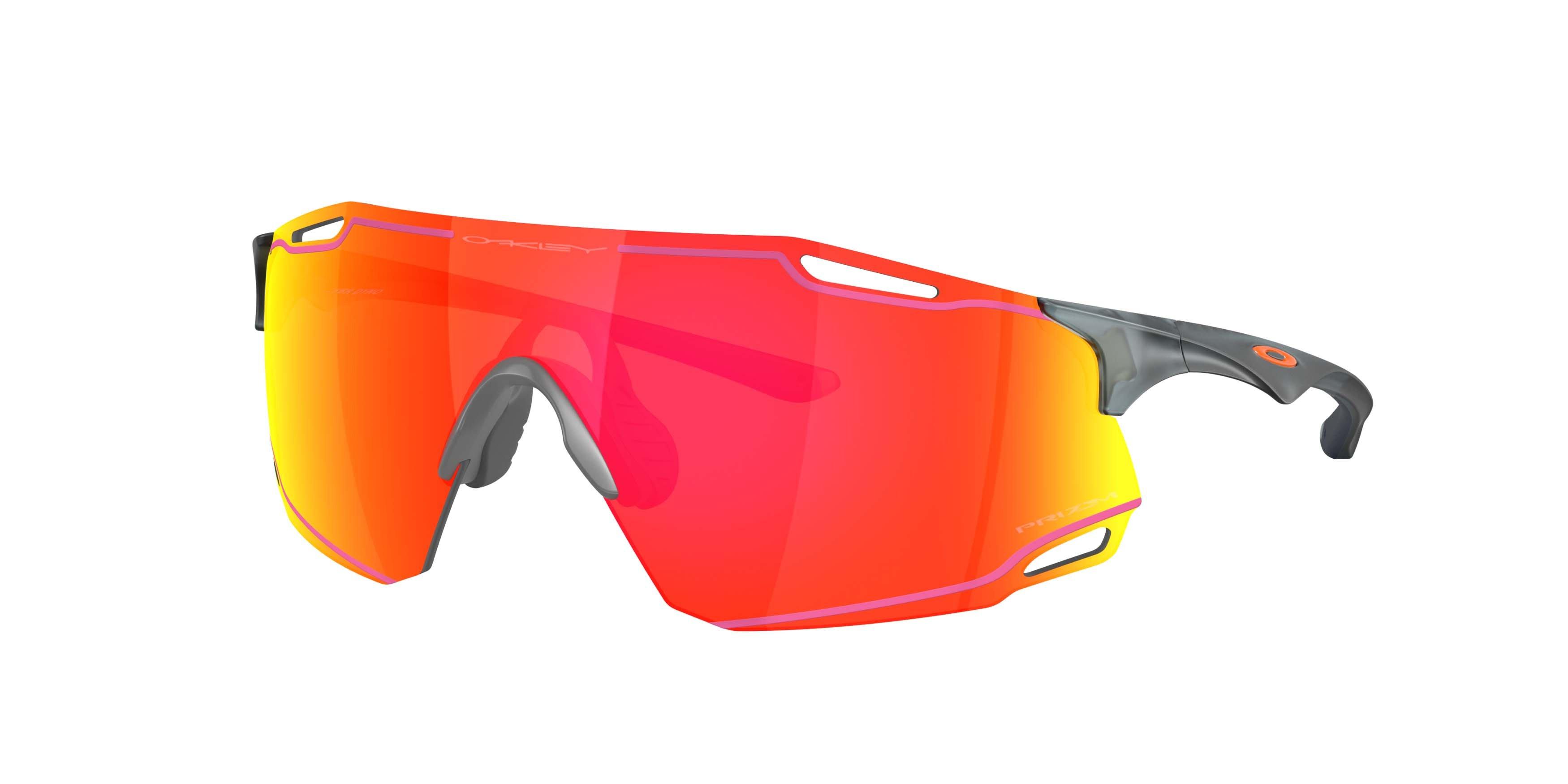 Oakley Cybr Dyno Prizm Ruby Sunglasses - Matte Crystal Black - BLACK/RED